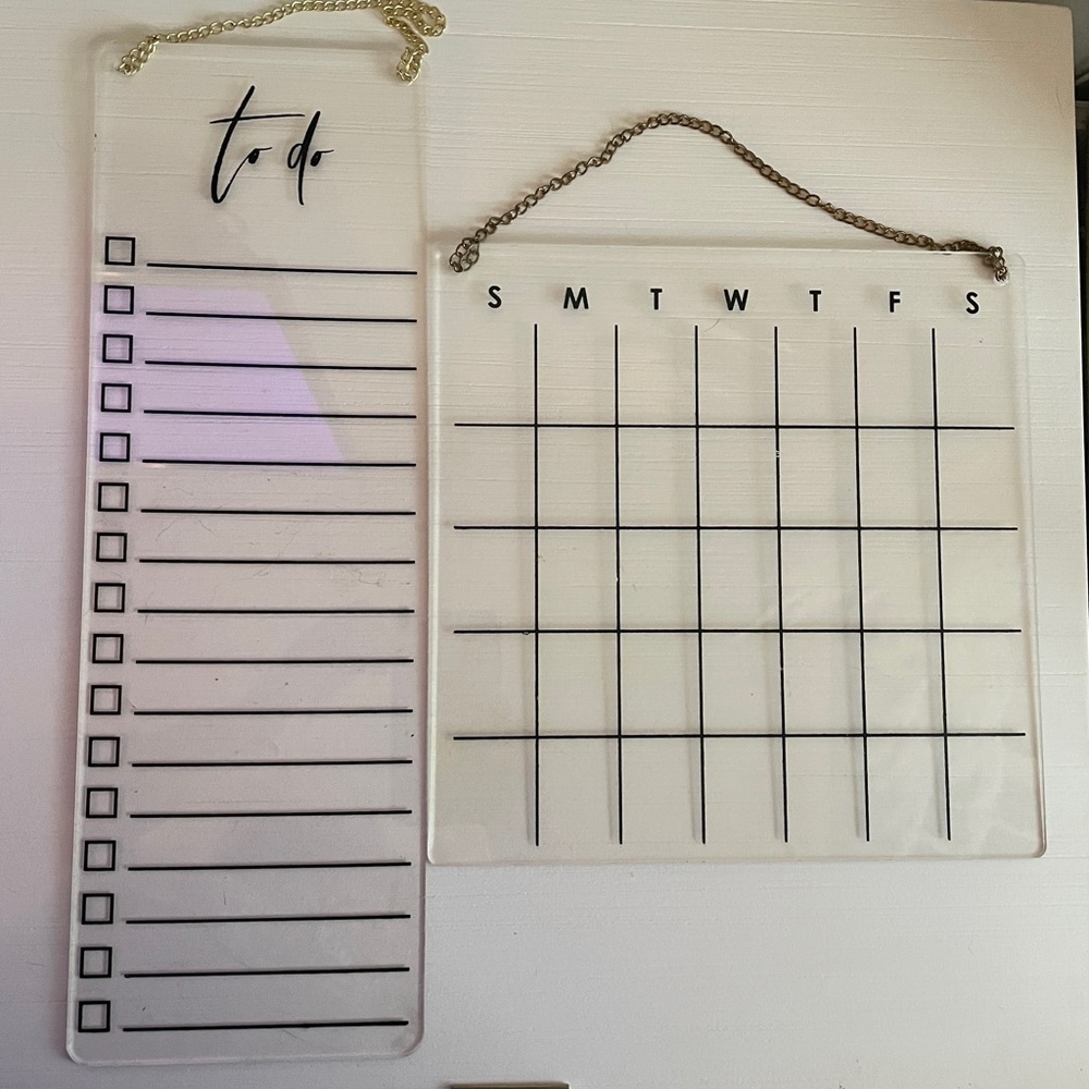 Target Bullseye Monthly Calendar + To-Do List Clear Acrylic Dry Erase Boards